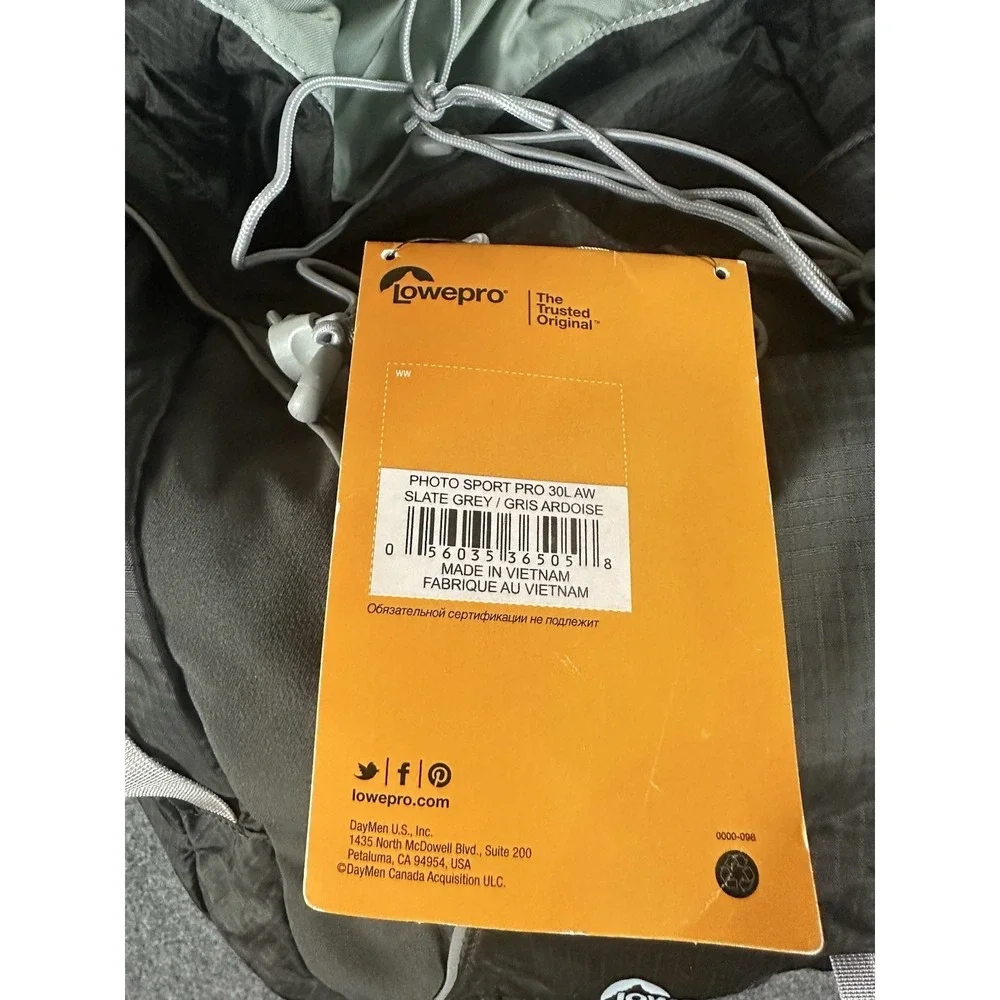 Lowepro PhotoSport Backpack PRO 30L AW Slate Grey Multi Cargo Pockets New